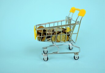 shopping cart full of money