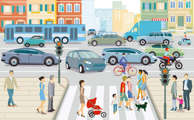Straßenverkehr in der Stadt, illustration