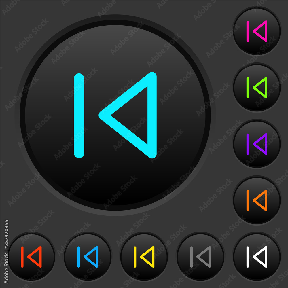 Poster media prev dark push buttons with color icons