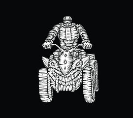 The rider on the ATV. An emblem for a Quad bike. Vector illustration