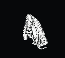 Basset Hound. Sad dog. Cartoon vector illustration