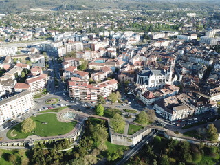 4k photo Thonon-les-Bains, Haute-Savoie, drone Aerial view of France, Europe