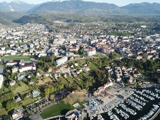 4k photo Thonon-les-Bains, Haute-Savoie, drone Aerial view of France, Europe