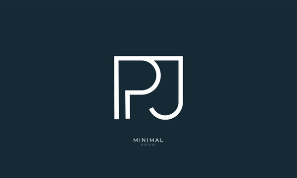 Alphabet letter icon logo PJ