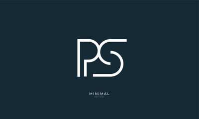 Alphabet letter icon logo PS