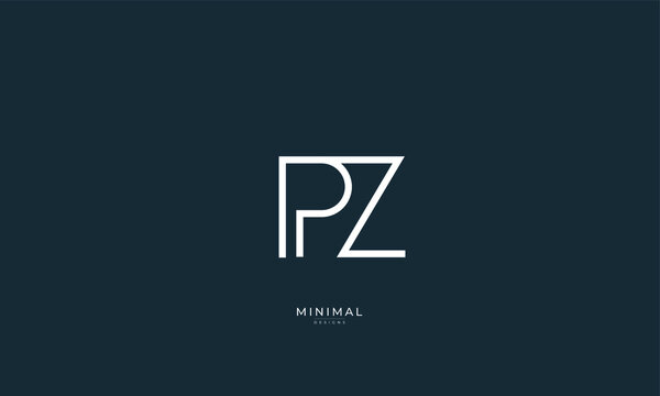 Alphabet letter icon logo PZ