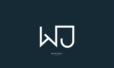 Obraz premium Alphabet letter icon logo WJ