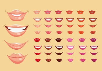 Cartoon color lips