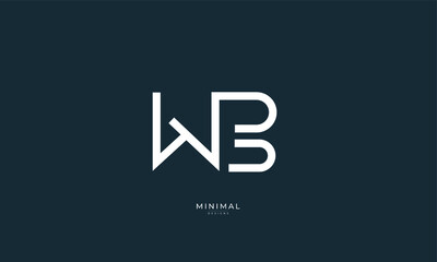 Obraz premium Alphabet letter icon logo WB