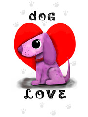 Cartoon dog love
