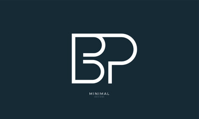 Fototapeta premium Alphabet letter icon logo BP