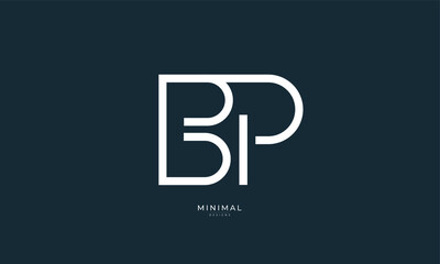 Alphabet letter icon logo BP