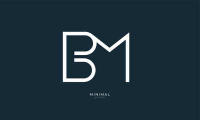 Alphabet letter icon logo BM