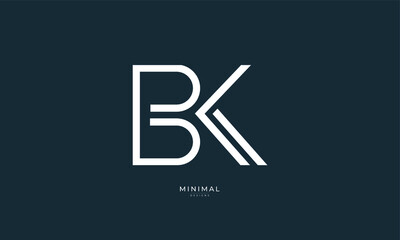 Alphabet letter icon logo BK - obrazy, fototapety, plakaty