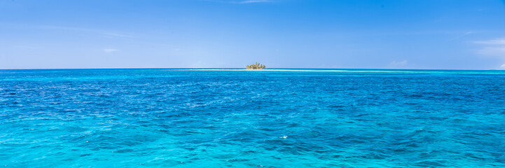 Belize, a tropical paradise in Central America. Web banner panoramic view.