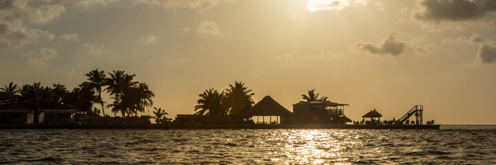Belize, a tropical paradise in Central America. Web banner panoramic view.