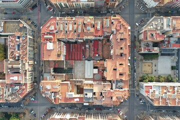 4k image Barcelona Street Road Aerial view of Catalunya, Spain, Europe