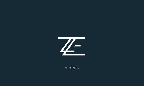 Alphabet letter icon logo ZE