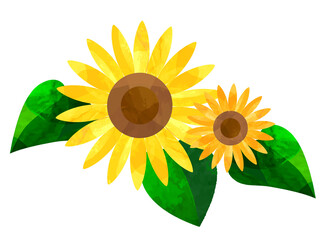 切り絵風のひまわりのイラスト_ベクター