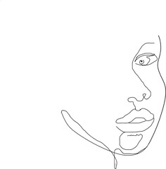 One ligne draw of a woman portrait