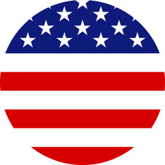 United States flag circle icon