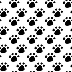 Vector seamless pattern with cat or dog,kitten or puppy footprints. Can be used for wallpaper,fabric, web page background, surface textures.