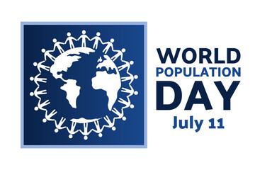 World Population Day. July 11. Holiday concept. Template for background, banner, card, poster with text inscription. Vector EPS10 illustration. .
