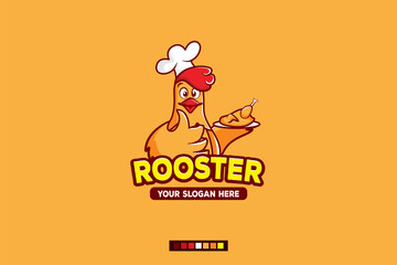 Rooster Logo Cartoon Character