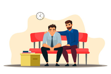 Vector character illustration unemployment concept
