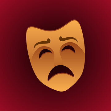 theatrical mask scared expression. vector illustration
