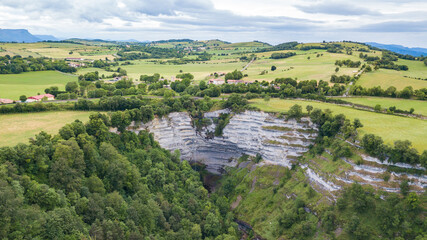 Fototapeta na wymiar aerial view of basque country countryside, spain