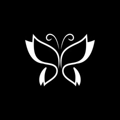Fototapeta na wymiar Simple butterfly logo design vector