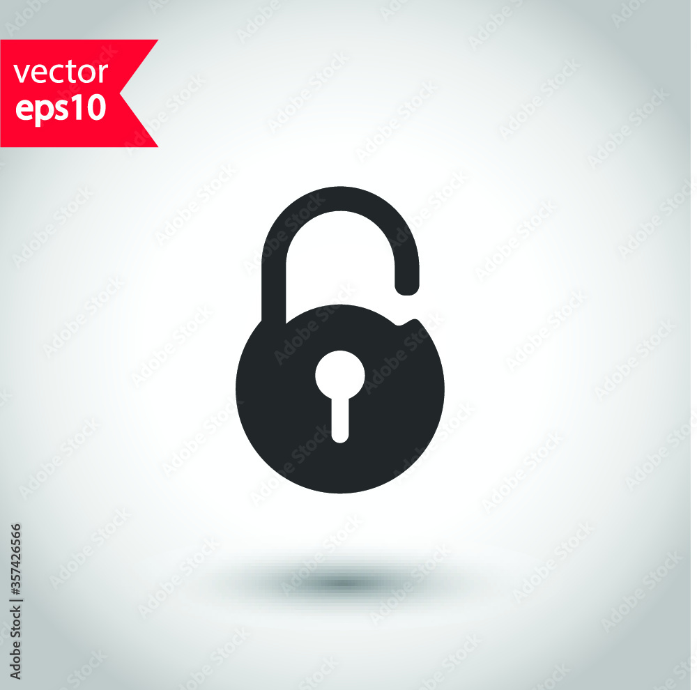 Wall mural lock vector icon. private lock flat sign design. eps 10 flat symbol pictogram