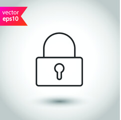 Lock vector icon. Private lock flat sign design. EPS 10 flat symbol pictogram