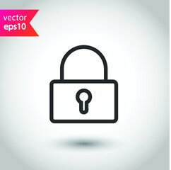 Lock vector icon. Private lock flat sign design. EPS 10 flat symbol pictogram