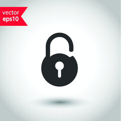 Lock vector icon. Private lock flat sign design. EPS 10 flat symbol pictogram