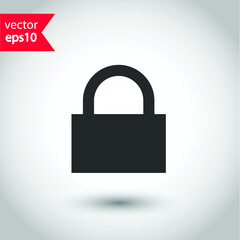 Lock vector icon. Private lock flat sign design. EPS 10 flat symbol pictogram