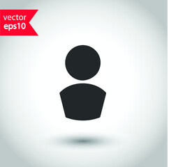 Social member vector icon. Person icon. Social profile avatar icon. Studio background. Add friend symbol pictogram. EPS 10 flat sign design.