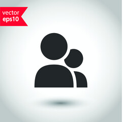Social member vector icon. Person icon. Social profile avatar icon. Studio background. Add friend symbol pictogram. EPS 10 flat sign design.