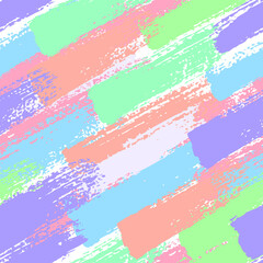 Seamless pattern with pastel color brush strokes. Colorful abstract background. Vector