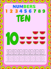 Preschool and toddler math counting fruit image design