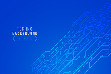 blue digital technology circuit lines background design