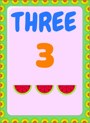 Fototapeta premium Preschool and toddler math counting fruit image design
