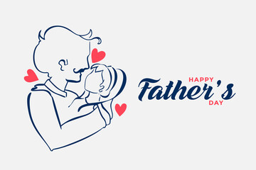 caring dad illustration for happy fathers day