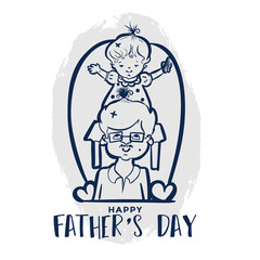 happy fathers day doodle style card design background