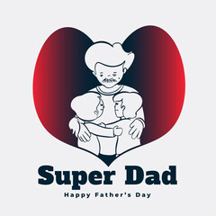 super dad message happy fathers day card design