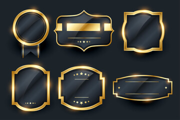 luxury golden badge and labels set design