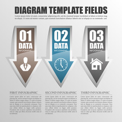 vector 3 arrow banners business infographic process diagram compare service banner presentatoin. Three steps to achieve this goal. Three glossy strip for your annotations. Three full-color sticker.