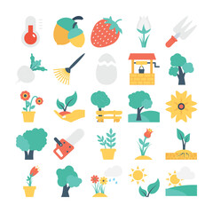 Nature and Gardening Vector Icons 6