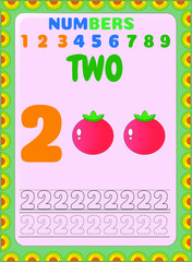 Preschool and toddler math counting fruit image design